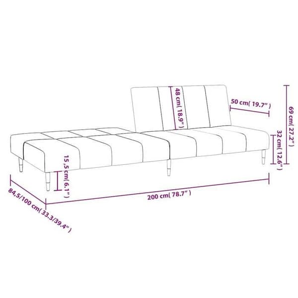 vidaXL 2-sits bäddsoffa Black Velvet 375880