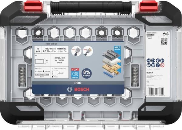 Sågklingor - Bosch - Pro Multi Material - Set om 9 - Ø 22 till 64 mm - Adaptör Power Change Plus