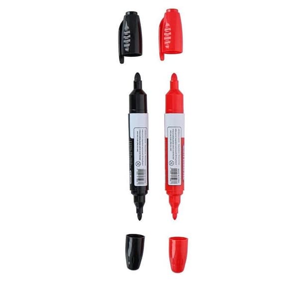 Topwrite - Double Dry Erase Board Markers Set 2 st. (svart/röd)
