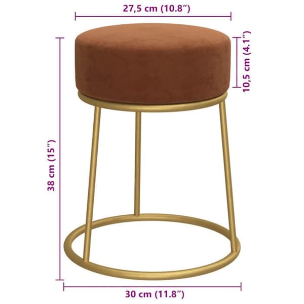 Rund Pall Marron Sammet