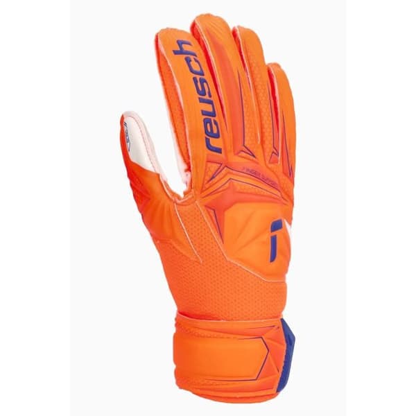 Målvaktshandskar barn Reusch Attrakt Solid Finger Support - chockerande orange/blå