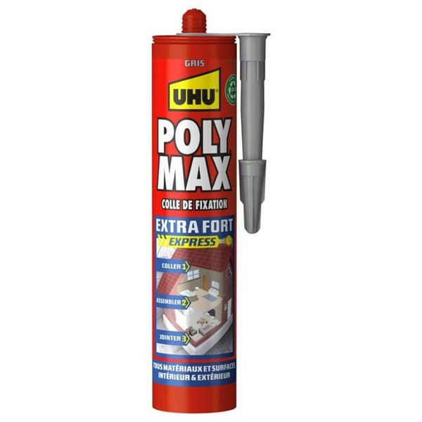 UHU Fäste och bygglim POLY MAX extra stark grå 425g