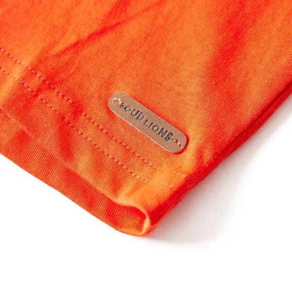 T-shirt barn långärmad orange multi-storlekar