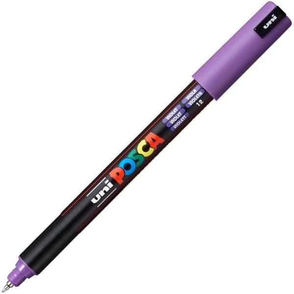 Markör - POSCA - Lila - Extra-Fin Spets - Opaque - Linjebredd 0,7 mm