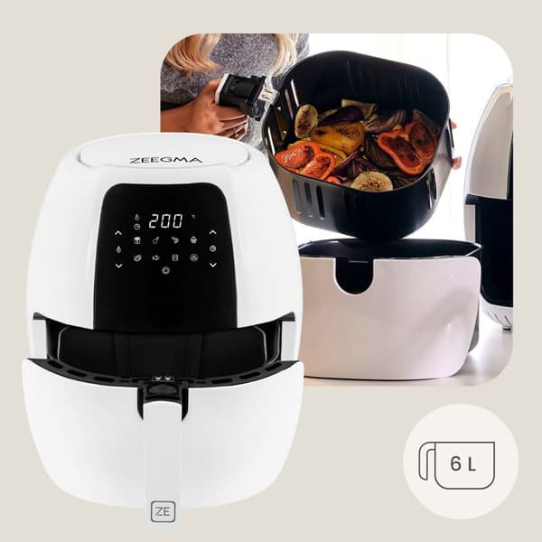 Oljefri friterare - ZEEGMA - Knapper Grand - 200 °C - 9 program - 6 l