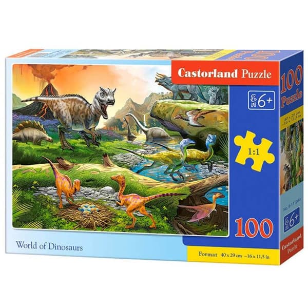 Pussel 100 bitar: Dinosauriernas värld