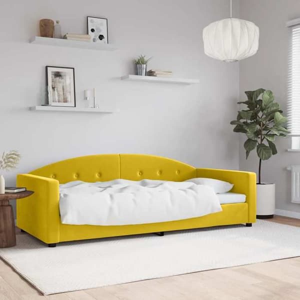 vidaXL Daybed Gul 90x200 cm Sammet 354141