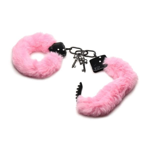 XR Brands - Cuffed in Fur Menottes - Rosa
