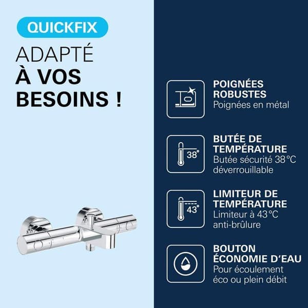 GROHE Precision Get termostatisk badduschblandare - Väggmontering - Krom