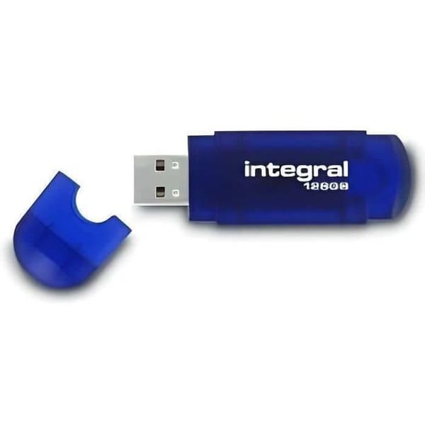 EVO USB-nyckel - INTEGRAL - 128 GB - USB 2.0 - Genomskinlig blå