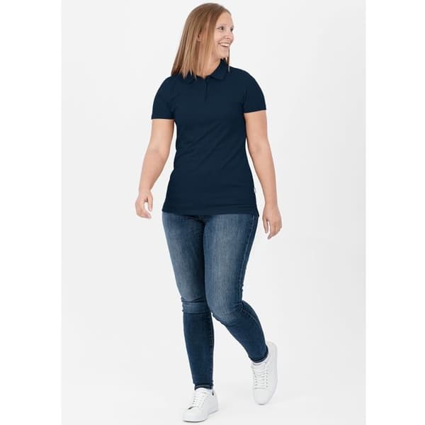 Jako Organic Stretch dam polo - marinblå