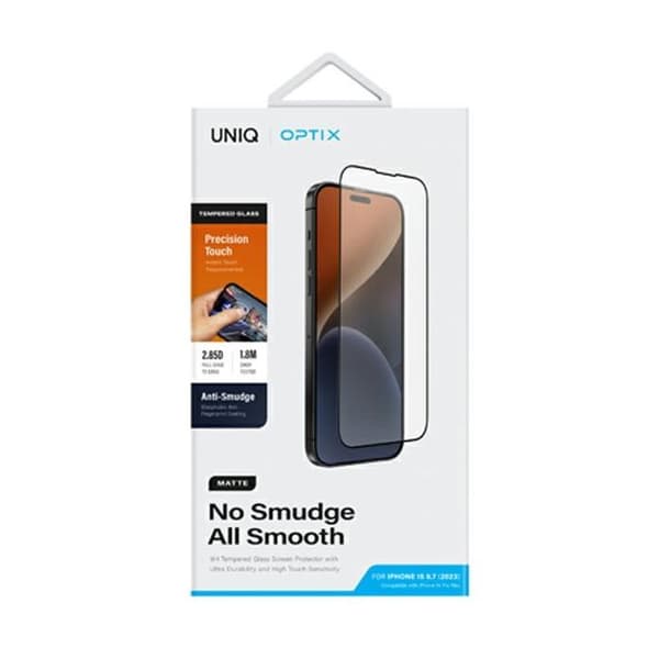 Härdat glas för iPhone 15 Plus UNIQ Matte med applicerare