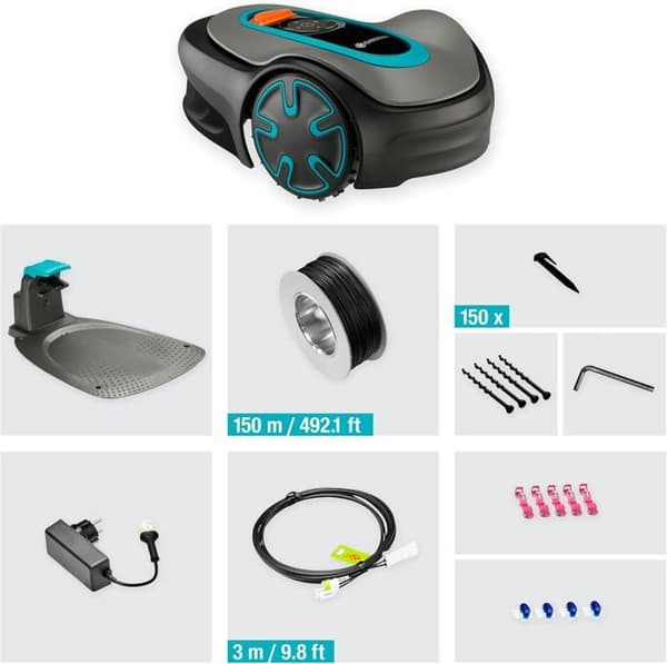 Robotgräsklippare - Gardena - Sileno Minimum 350 - Bluetooth-kontroll - Tyst 57 dB - Intelligent navigering