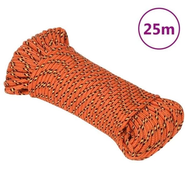 152645 vidaXL Båtline Orange 4 mm 25 m Polypropen