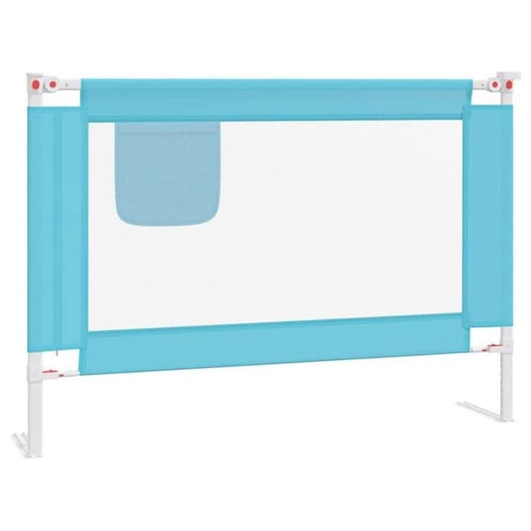 vidaXL Barnsäng Säkerhetsbarriär Blå 90x25 cm Tyg