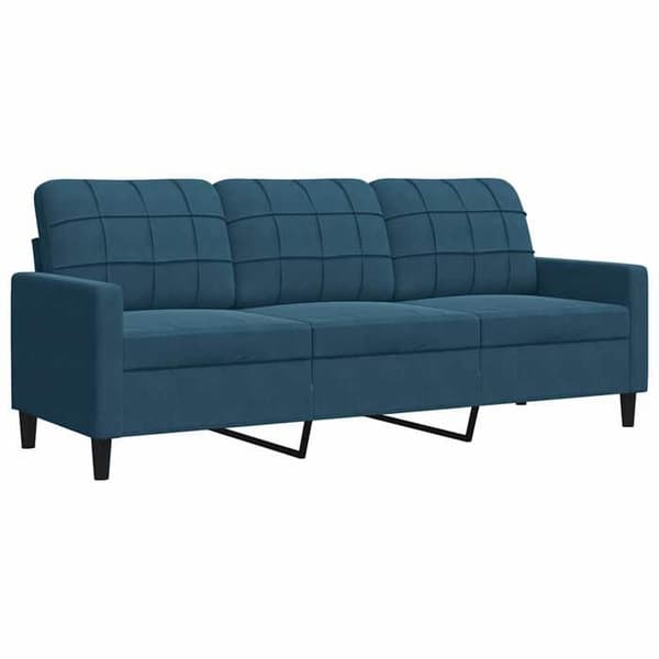 vidaXL Soffa 3-sits Blå 180 cm Sammet 4007643