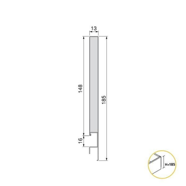 Emuca Concept utvändig låda 30 kg höjd 185 mm, 350, Vitlackerad, Stål.