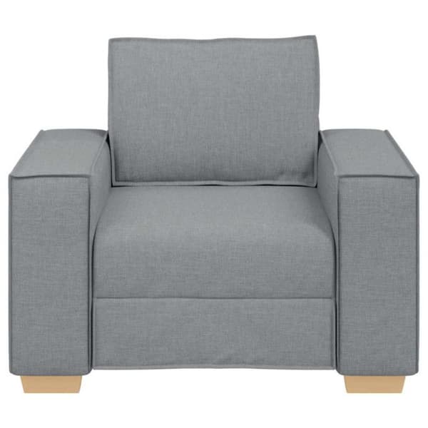 Fåtölj - Ljusgrå - 100% Polyester - 1 plats - Armstöd ingår