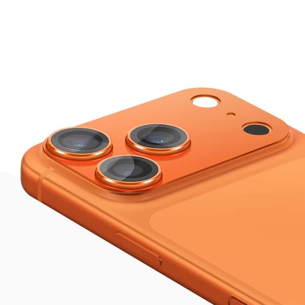 Kameraskydd - PANZER GLASS - iPhone 17 Pro Max - Orange aluminiumram - Transparent glas - Repellerande