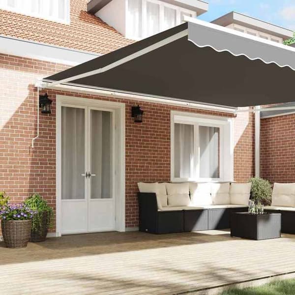 vidaXL Markisram Vit 500 × 350 cm Aluminium 313197