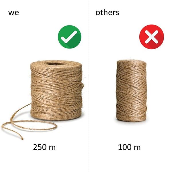 Jutetråd - D.RECT - 800011 - Vit - 500 g - Dekorativ snöre