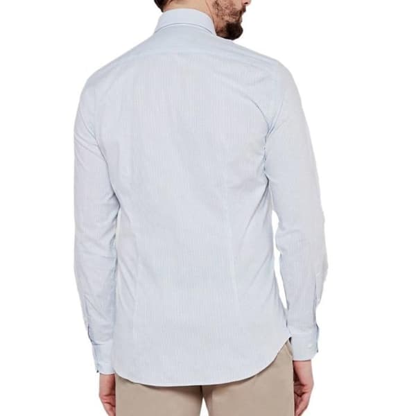 Vit/Blå Skjorta Herr Tommy Hilfiger Stretch Poplin