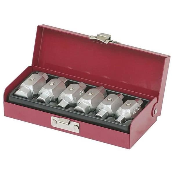 Set med 6 verktyg för avtappningspluggar, drivning 21mm KS Tools 150.9390