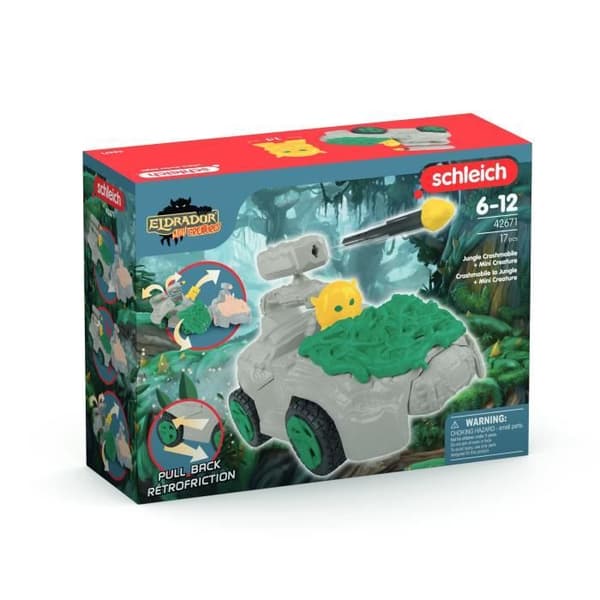 SCHLEICH- Jungle Crashmobile med Mini Creature- 42671- Eldrador Mini Creatures Range