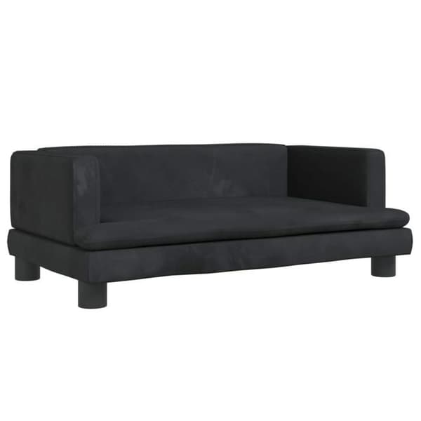 vidaXL Barnsoffa svart 80x45x30 cm sammet 3196309