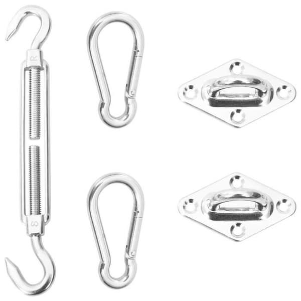 "Sunshade montering kit - vidaXL - Rostfritt stål - 5 delar - Silver - Väderbeständig"