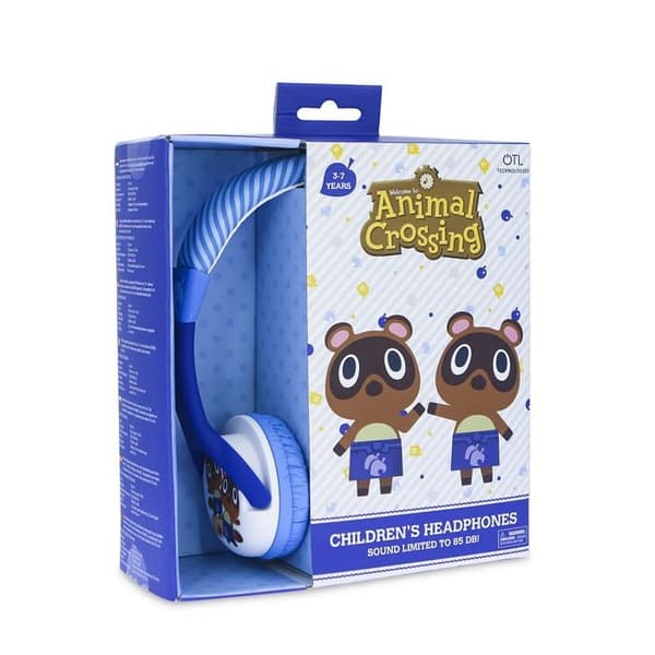 Barnhörlurar - OTL Technologies - Animal Crossing - Blå - Fällbar - Justerbar huvudband