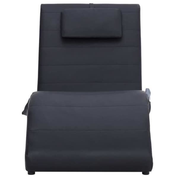 vidaXL massagestol med kudde svart konstläder
