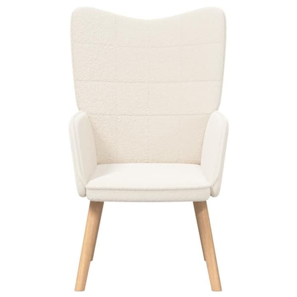 Avslappnande fåtölj - Krämig tyg - 1 plats - Vadderade armstöd - Modern design