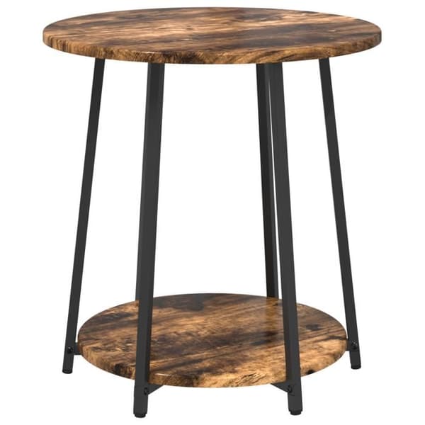 Sidobord - Rökt ek - Rund - Oljad yta - Modern design