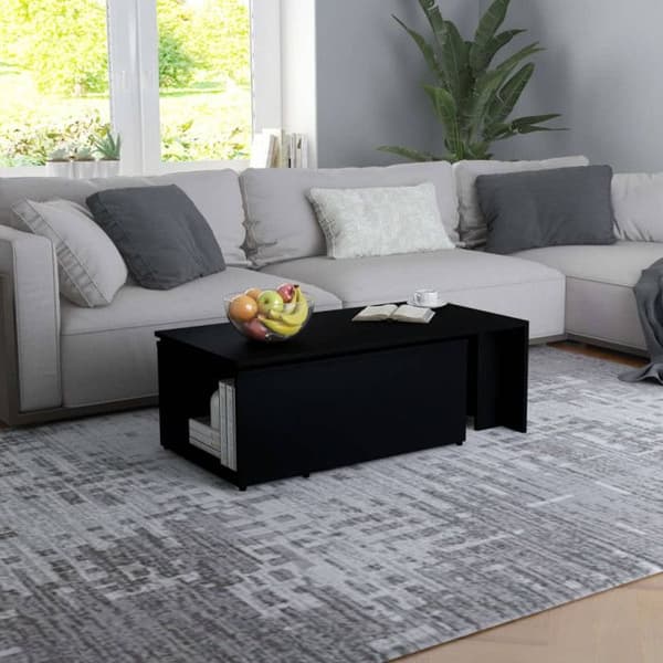 vidaXL Soffbord Svart 150x50x35 cm Agglomerat