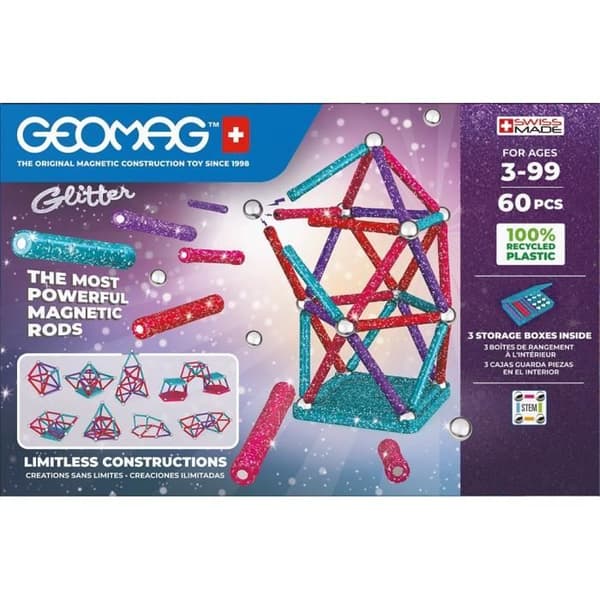 GEOMAG - Miljövänlig 60 st Glitter