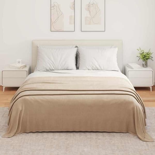 Rutig - VIDAXL - Pläd - Kamel - 350x270 cm - Fleece