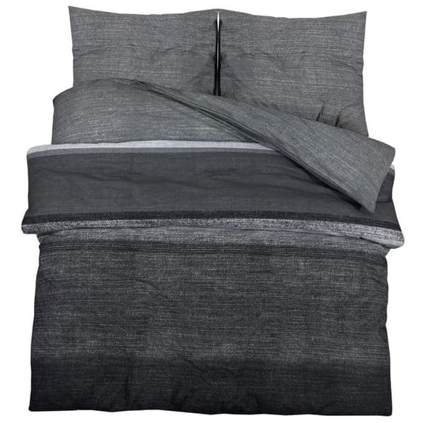 vidaXL Påslakanset Mörkgrå 240x220 cm Bomull 136479