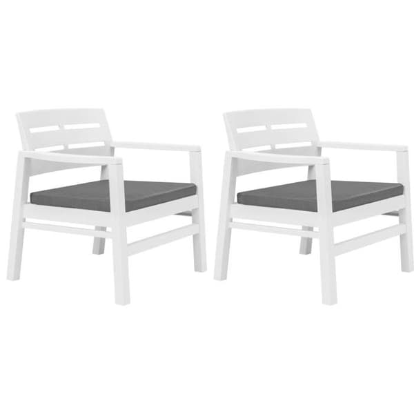 vidaXL Trädgårdsset 3 st Plast Vit 45620