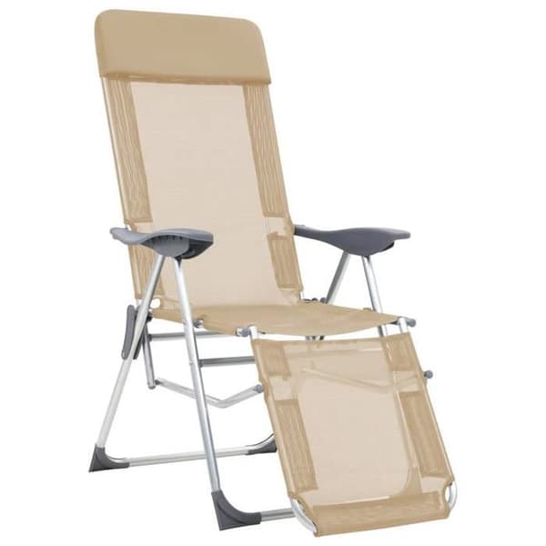 vidaXL Fällbara campingstolar och fotstöd set om 2 textilene 360147