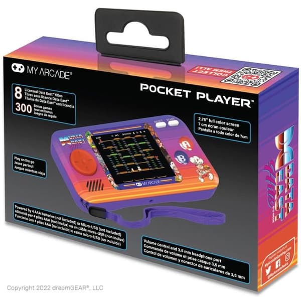 Min Arcade - Pocket Player Data East Hits - Bärbar Spelkonsol - 308 Spel i 1