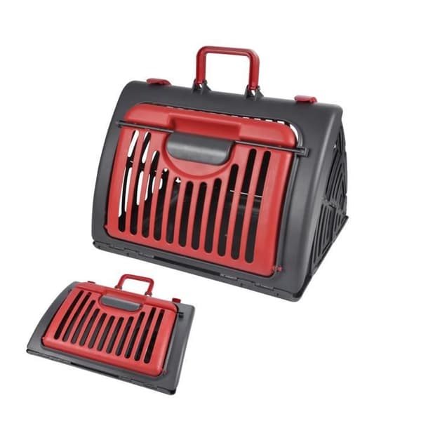 Fällbar plasttransportlåda - CDaffaires - l46*l35*h33cm - Röd - Grå
