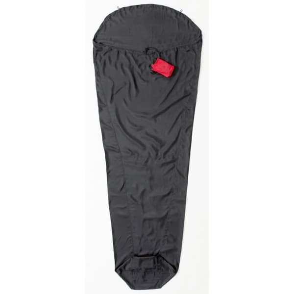 Sovsäck - Cocoon - Expedition MummyLiner - 100% silke - Svart - 200x80/48 cm