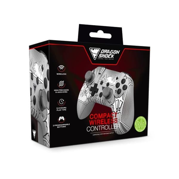 DragonShock - PopTop Manga - Kompakt trådlös Bluetooth-kontroll som är kompatibel med Nintendo Switch - Switch OLED - PC - Android