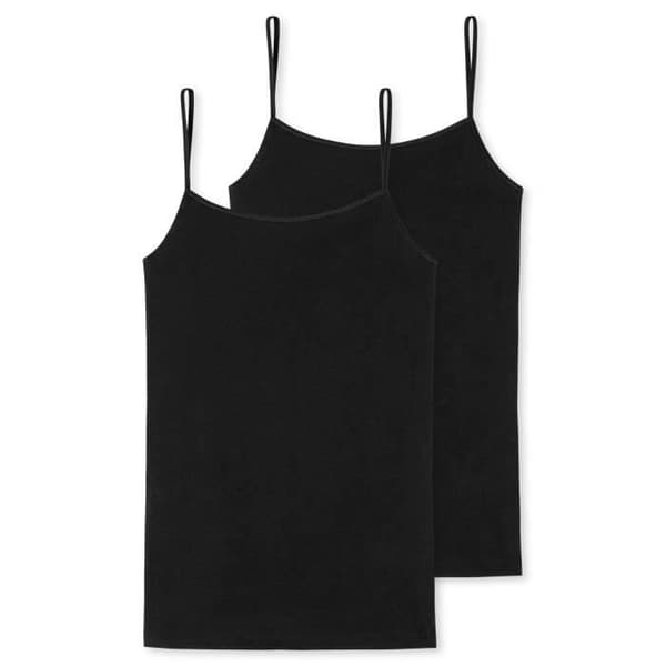 SCHIESSER Undertröja dam - vanlig - 2-pack - Svart - Vuxen