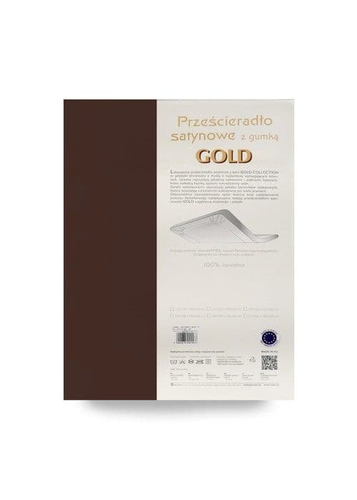 Drap-housse satin 220x200x25, brun_18, MATEX