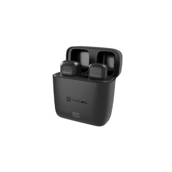 Trådlös USB-C lavaliermikrofon - Natec - Hopper - Räckvidd 30 m - Svart