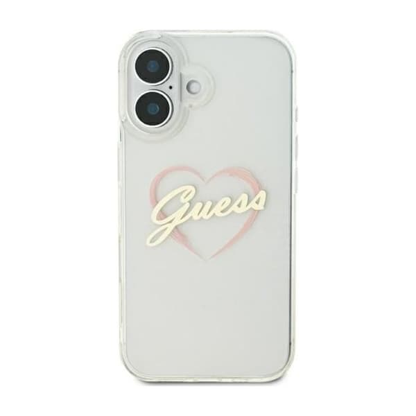 Guess Hardcase IML Heart för iPhone 16 Plus - Klar