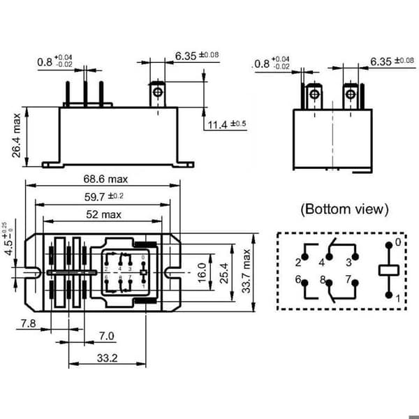 Elpanelkomponent - modul Hongfa HF92F-024D-2C21S Plug-in relä 24 V/DC 30 A 2 växlar (RT) 1 st(s)