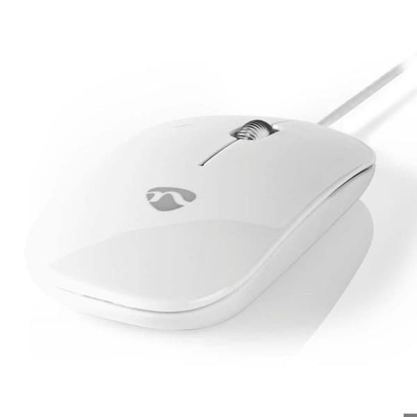 Trådmus - Nedis - ALPEXE-3182 - 1000 dpi - Ergonomisk - 3 knappar - Vit